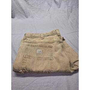 Lee Dungarees Carpenter Jeans Mens 40x32 Tan Khaki Workwear Utility Hammer Loop